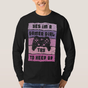 T-shirt Oui Je suis Une Gamer Girl Funny Video Girl Gamer