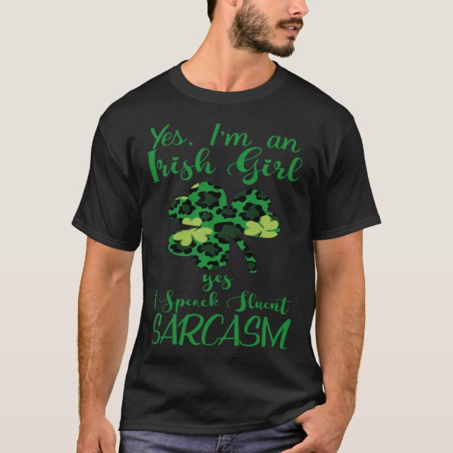 T-shirt Oui Je suis une Irlandaise Fille Je Parle Fluent S (Devant)