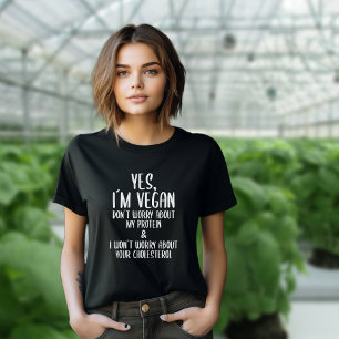 T-shirt Oui, je suis Vegan, Drôle citation blanche du Vega