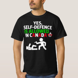 T-shirt Oui la légitime défense est autorisée au Canada Fu