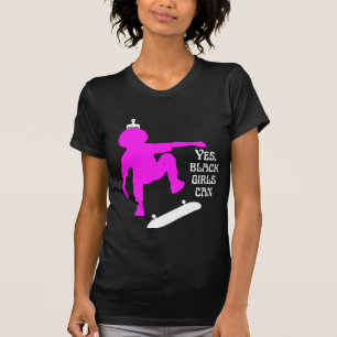 T-shirt OUI LES FILLES PEUVENT SKATEBOARD Black Skater Gir