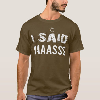 T-shirt Oui Mariage Fiançailles, Femme mariée Mignonne Mar
