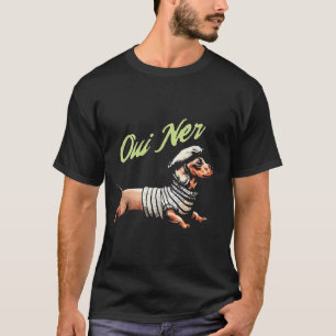 T-shirt Oui Ner Drôle Dachshund Chien Wiener Humour França