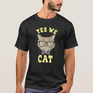 T-shirt Oui Nous Chat Avec Lunettes Gentleman Chats Propri