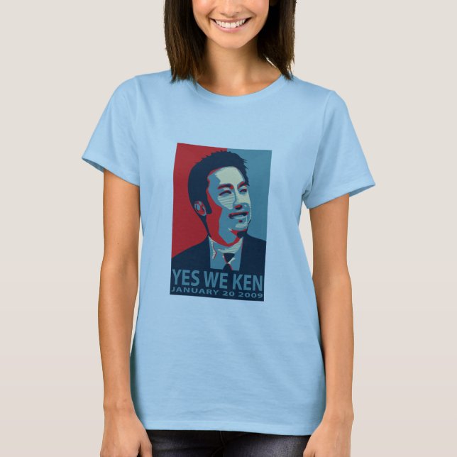 T-shirt Oui nous Ken (Obama) - le bébé T de la femme - (Devant)