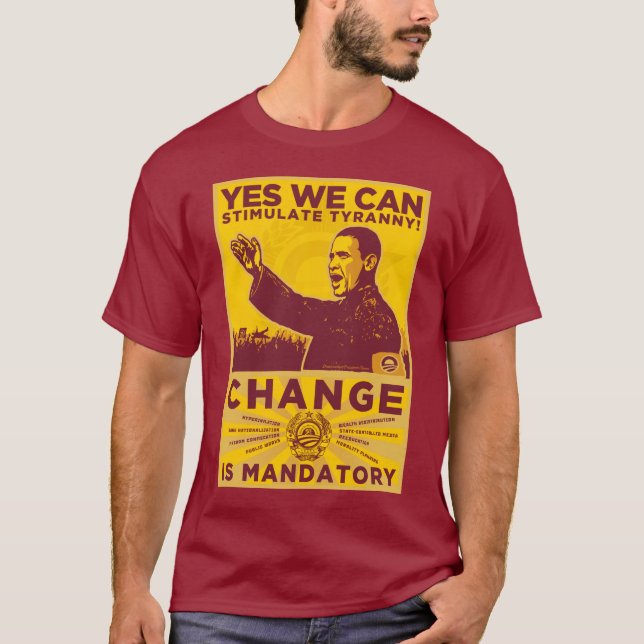 T-shirt Oui nous pouvons ! Camarade Obama Spoof Shirt (Devant)