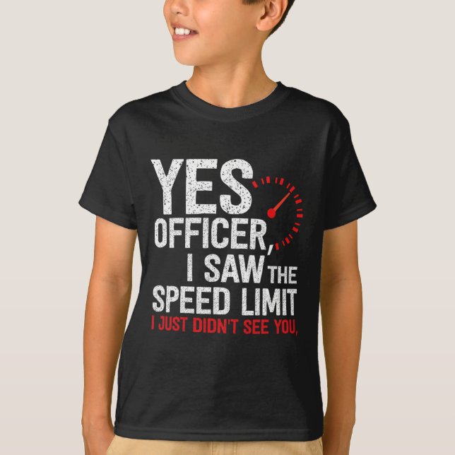 T-shirt Oui Officier Excès de Vitesse - Pour les Passionné (Devant)