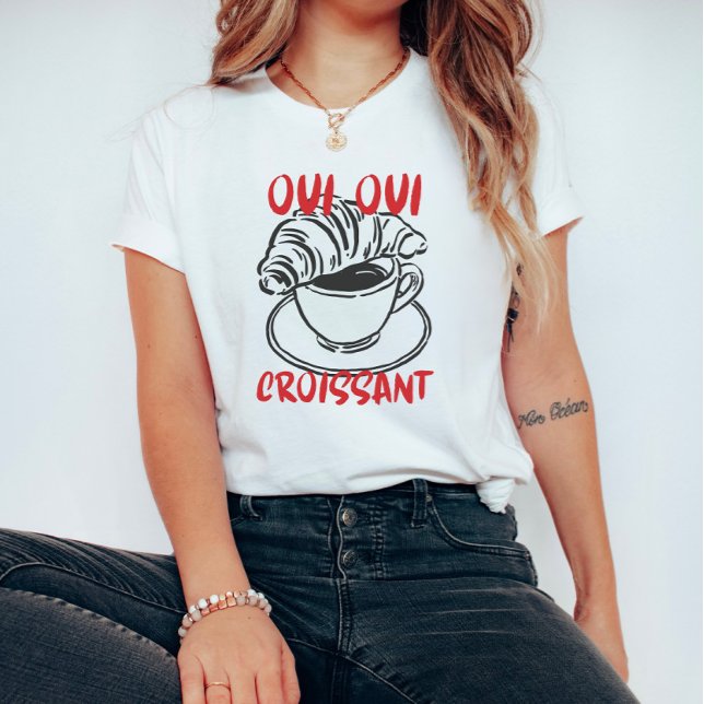 T-shirt Oui Oui Croissant – Cute French Breakfast Coffee (Créateur téléchargé)