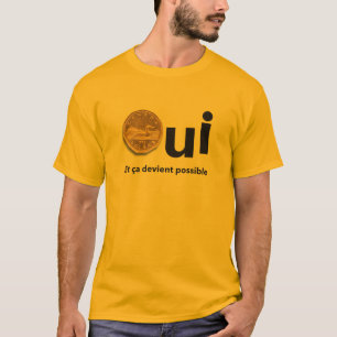 T-shirt OUI Québec Référendum 1995 Affiche Dollars Jaune