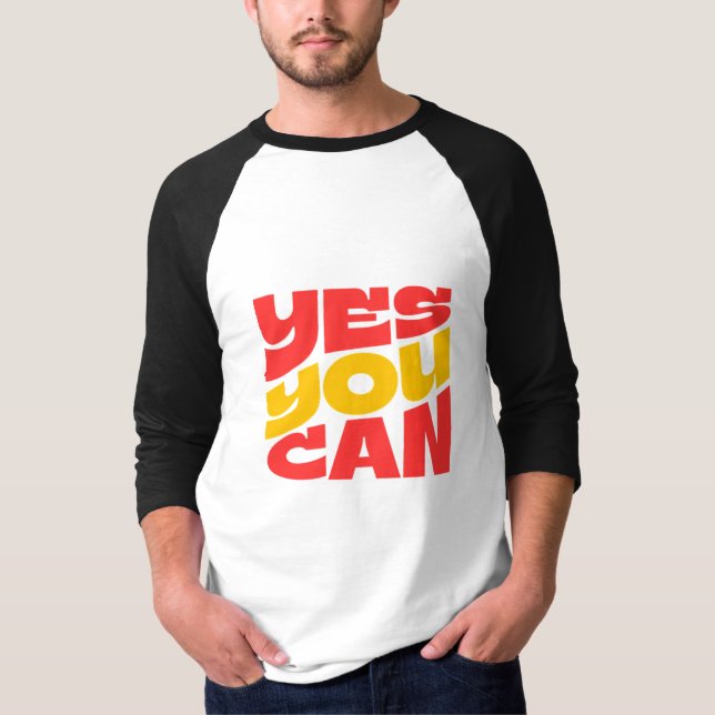 T-shirt Oui Vous pouvez manches longues motivation (Devant)