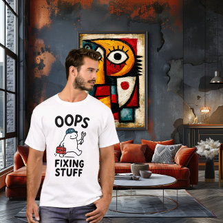 T-shirt Oups Réparation Drôle Mignon Personnage de bricole