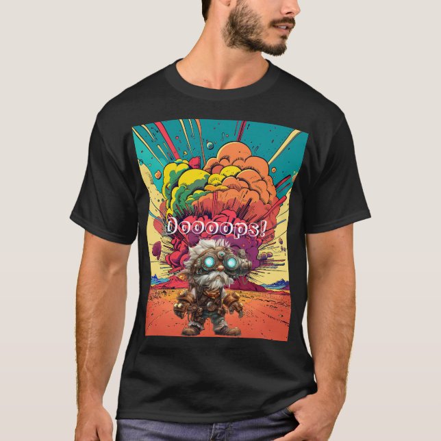 T-shirt Oups ! Steampunk Gnome (Devant)