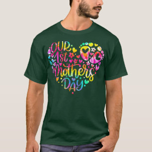 T-shirt Our First Mother's Baby Maman Pregnancy Tye Dye