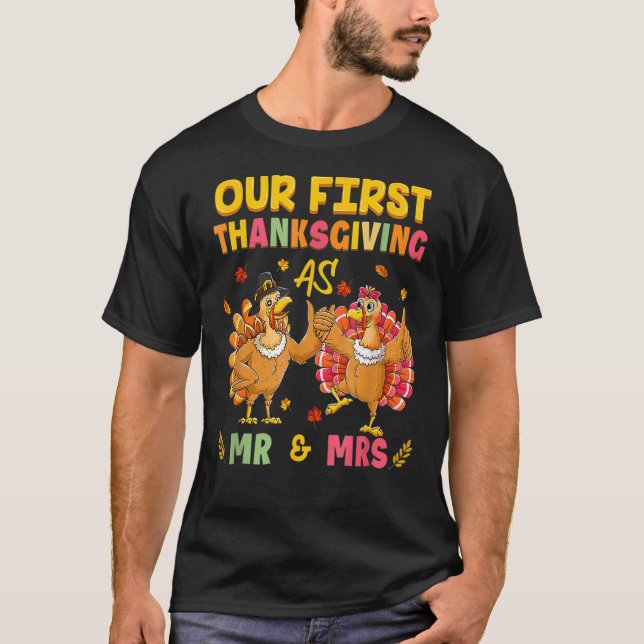 T-shirt Our First Thanksgiving M. et Mme Couple Married 2 (Devant)