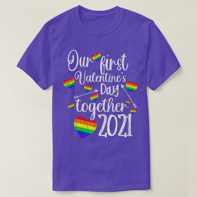T-shirt Our First Valentines Day ogether 2021 (Design devant)