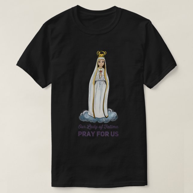 T-shirt Our Lady of Fatima Rosary Prayer Holy Blessed Mary (Design devant)