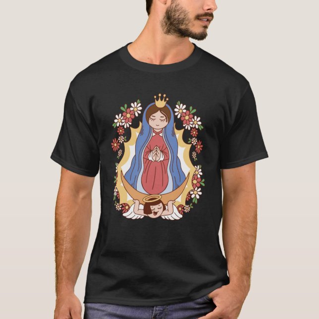 T-shirt Our Lady Of Guadalupe Saint Virgin Mary Gracias Ma (Devant)