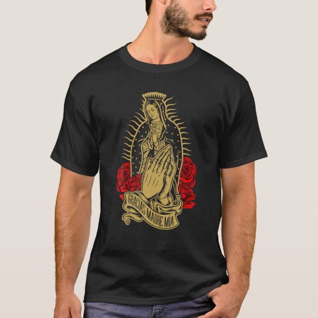 T-shirt Our Lady Virgen De Guadalupe Virgin Mary Gracias M (Devant)
