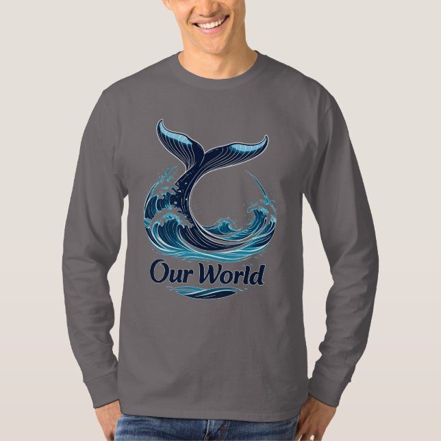 T-shirt Our World Whale Tail Ocean Conservation (Devant)