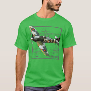 T-shirt Ouragan British 2ÈME GUERRE MONDIALE Avion de comb