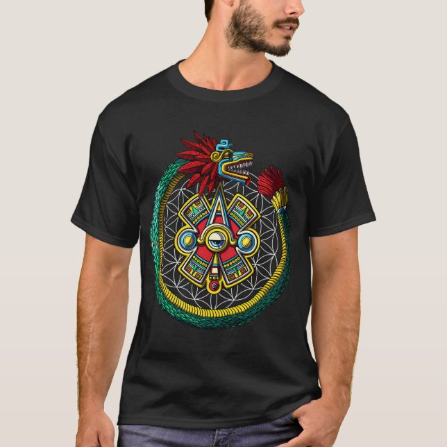 T-shirt Ouroboros Aztèque Quetzalcoatl (Devant)