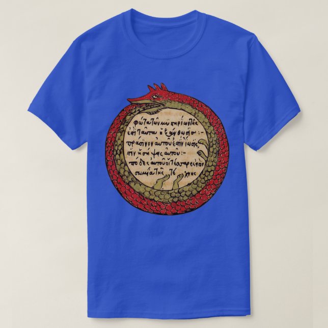 T-shirt Ouroboros Dragon Serpent Occulte Alchimie Magique  (Design devant)