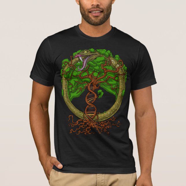T-shirt Ouroboros Serpent Arbre De Vie (Devant)