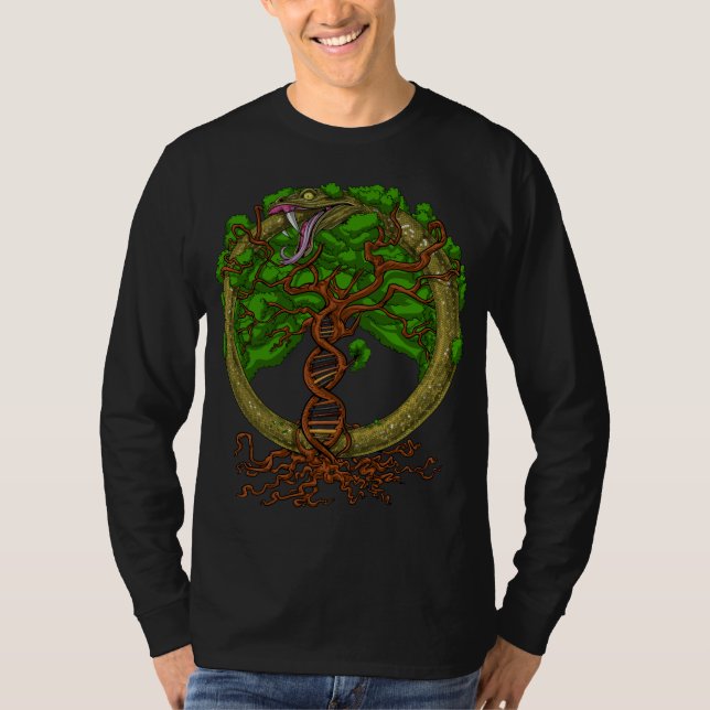 T-shirt Ouroboros Serpent Arbre De Vie (Devant)