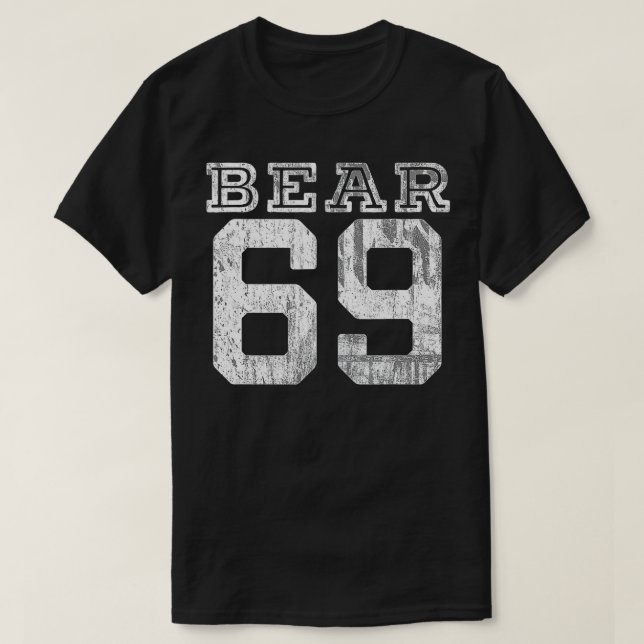 T-shirt Ours 69 pour Fourrure Amical Ours Distressed Desig (Design devant)