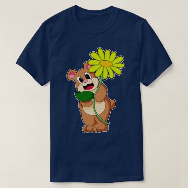 T-shirt Ours à la Fleur jaune (Design devant)