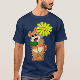T-shirt Ours à la Fleur jaune