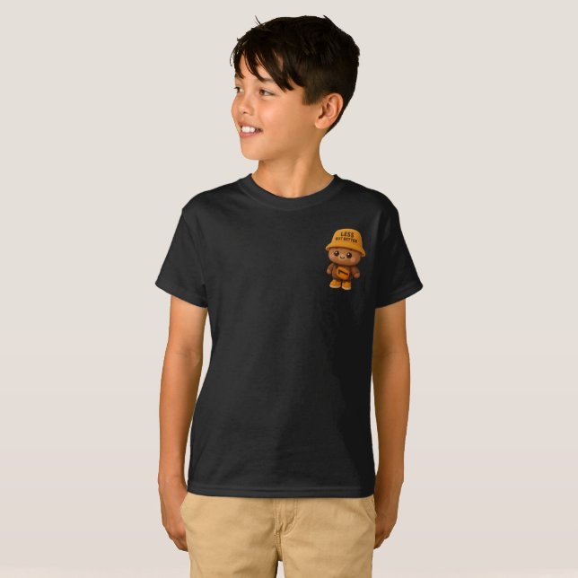 T-shirt Ours adorable "Moins mais mieux"  (Devant entier)
