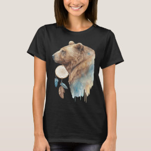 T-shirt Ours Attrapes-Rêves Tribal Aquarelle Ours