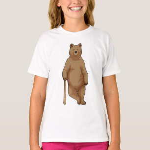 T-shirt Ours au baseball avec batte de baseball