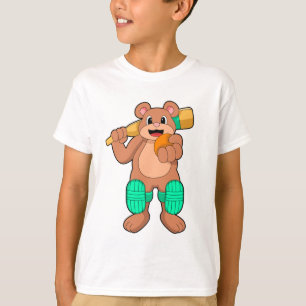T-shirt Ours au cricket avec batte de cricket