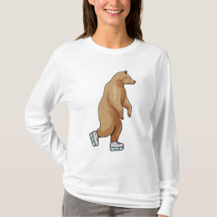T-shirt Ours au patinage sur glace avec patins sur glace