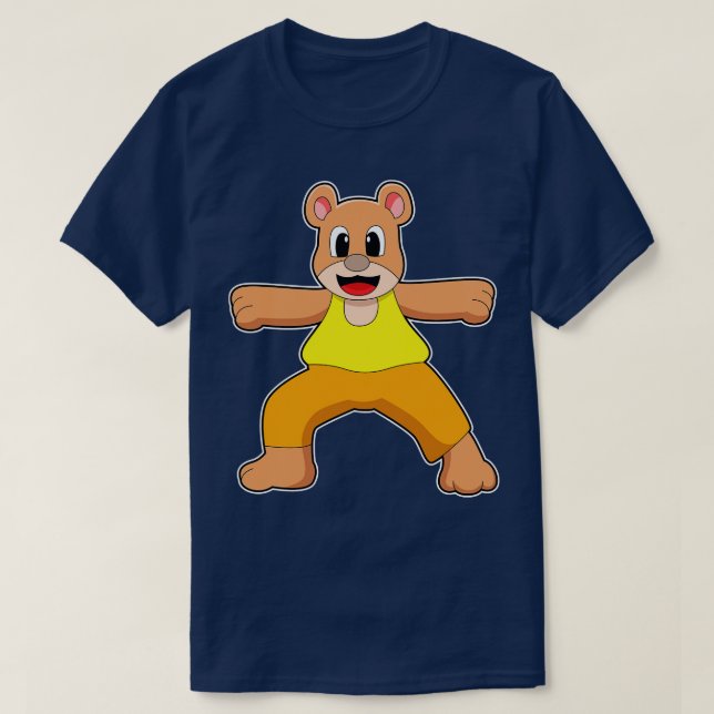 T-shirt Ours au yoga en position debout (Design devant)