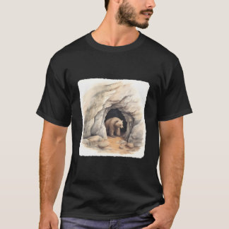 T-shirt Ours avec abri de grotte d'hibernation Abri d'hive