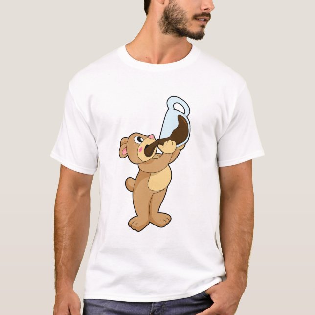 T-shirt Ours avec café Coupe (Devant)