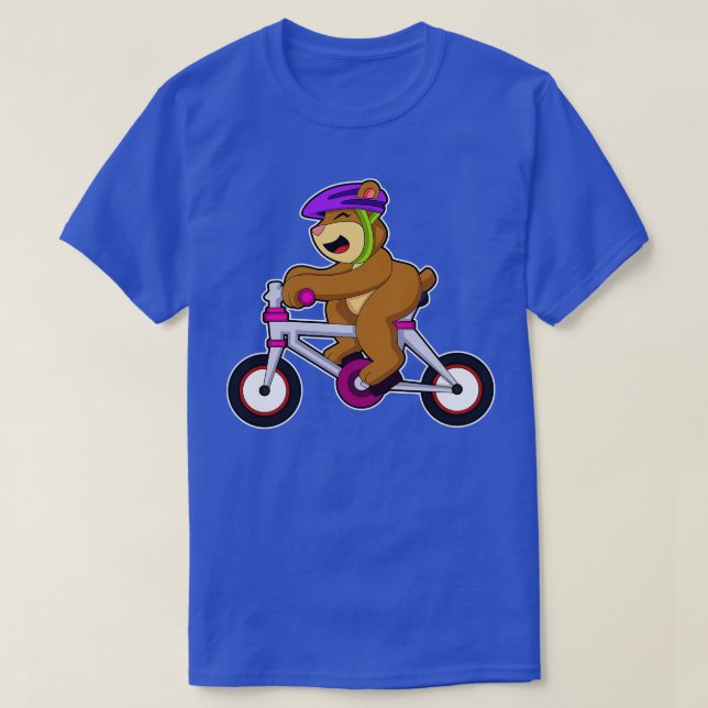 T-shirt Ours avec casque de vélo (Design devant)
