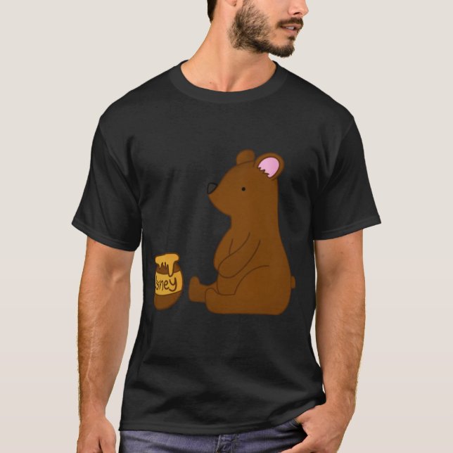 T-shirt Ours avec pot de miel garçon de famille (Devant)