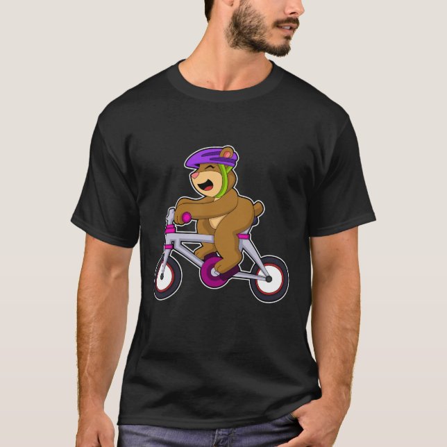 T-shirt Ours avec vélo et casque (Devant)