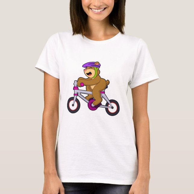 T-shirt Ours avec vélo et casque (Devant)