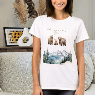T-shirt Ours Aventure Montagnes neigeuses Baby shower d'hi