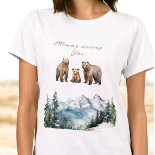 T-shirt Ours Aventure Montagnes neigeuses Baby shower d'hi