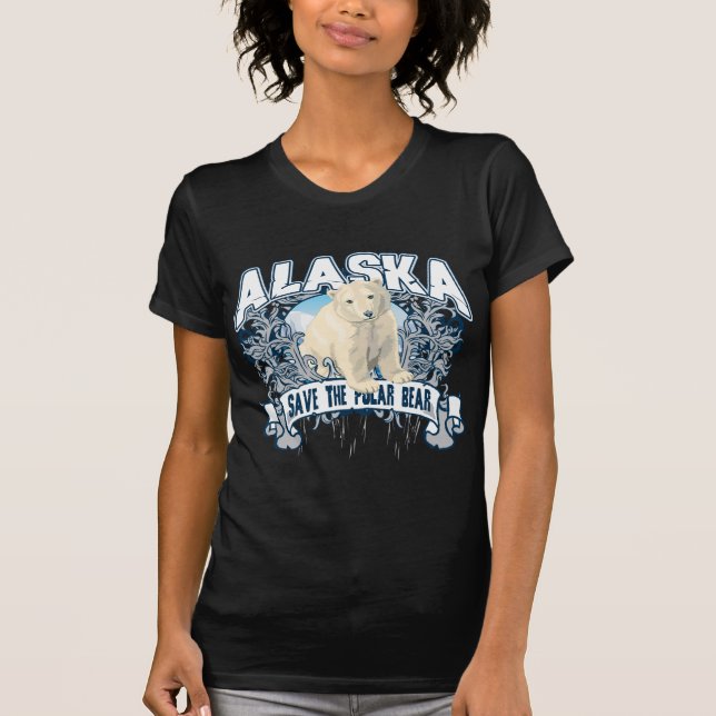 T-shirt Ours blanc Alaska (Devant)