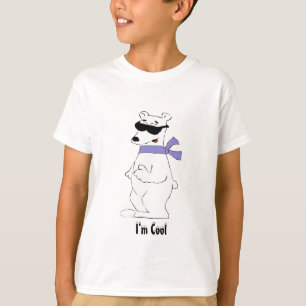 T-shirt Ours blanc de bande dessinée dans l'écharpe et les