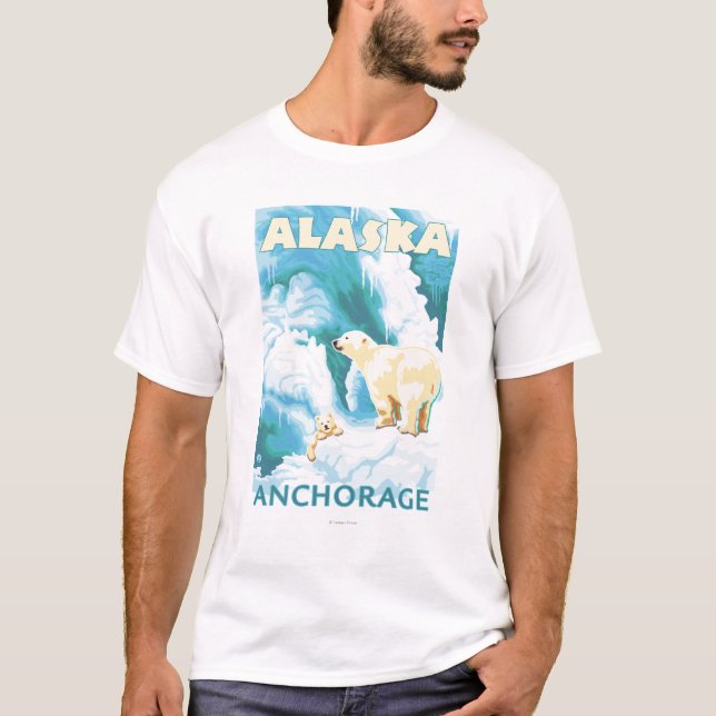 T-shirt Ours blancs et CUB - Anchorage, Alaska (Devant)