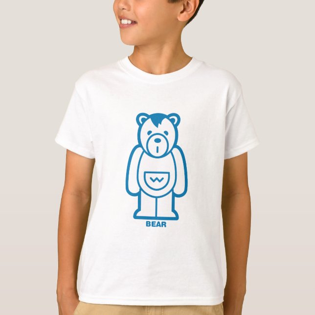 T-shirt Ours (Bleu) (Devant)