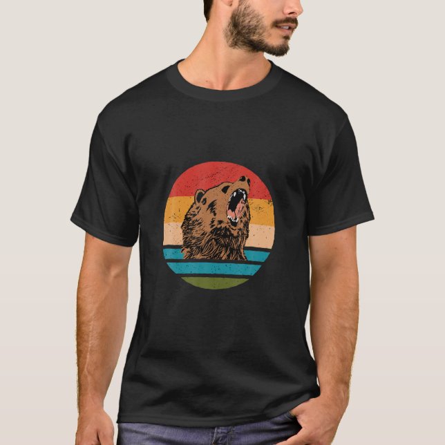 T-shirt Ours Brown Retro Grizzly (Devant)